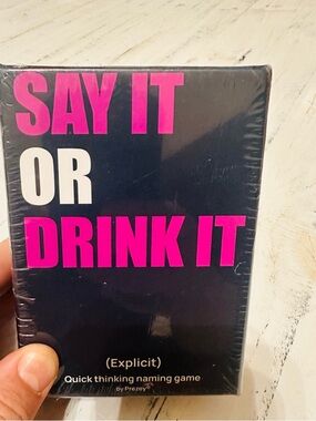 Say It Or Drink It Party Game - Bold Pink & Black Packaging